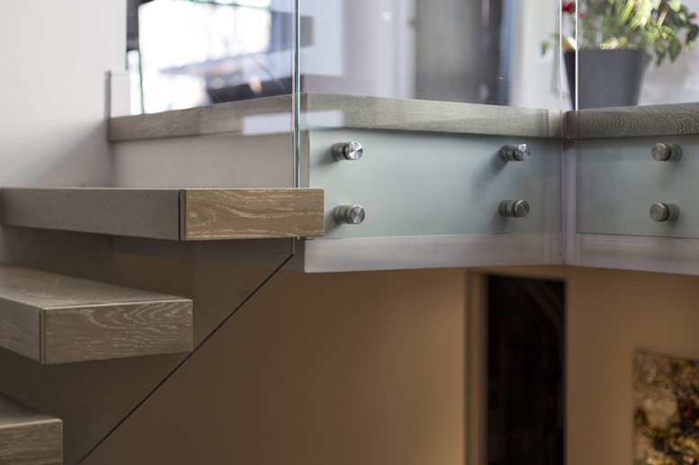 barandilla acero cristal pinza lateral